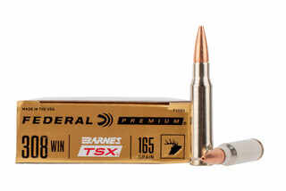 Federal Premium .308 Winchester 165gr Barnes Triple Shock X ammunition, box of 20